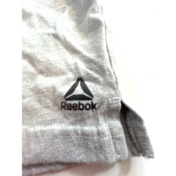 Reebok Womens Athletic Gym Shorts Gray Logo Size M - Picture 2 of 5